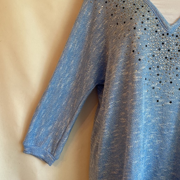 Light Blue Sequined Sweater, Size XL - Picture 4 of 8
